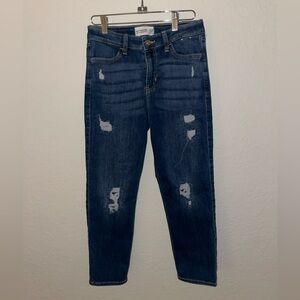 Abercrombie Kids Dark Blue Distressed Cropped Jeans